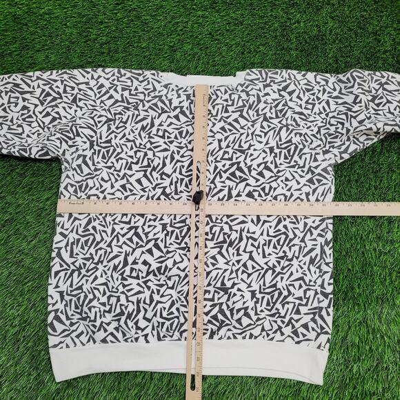 Vintage Geometric AOP Sweatshirt Womens XL 22x23 Boxy - Picture 6 of 11